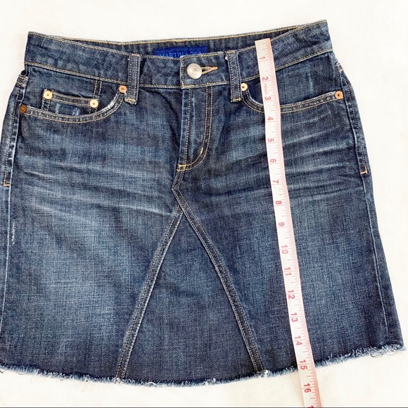 MARTIN + OSA Distressed Denim Skirt Blue - Picture 3 of 5